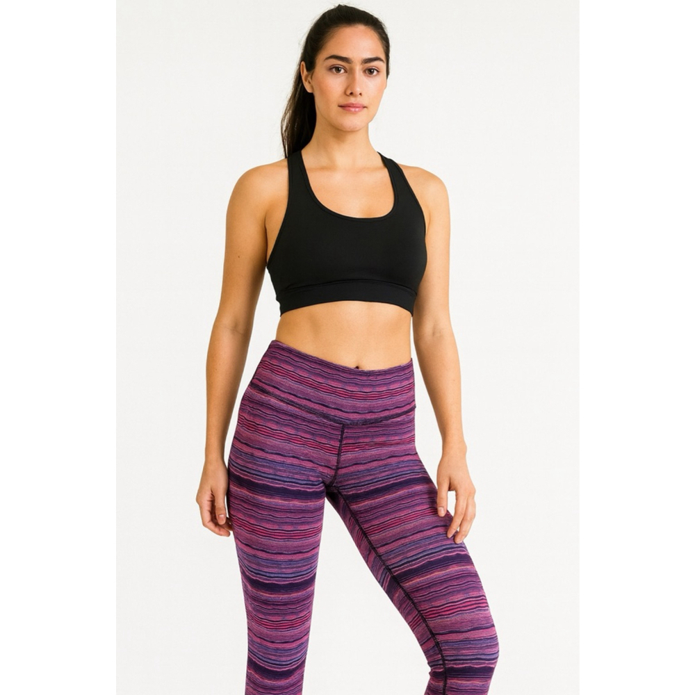 Women's Lululemon Size 20W Purple Pink Striped Capris